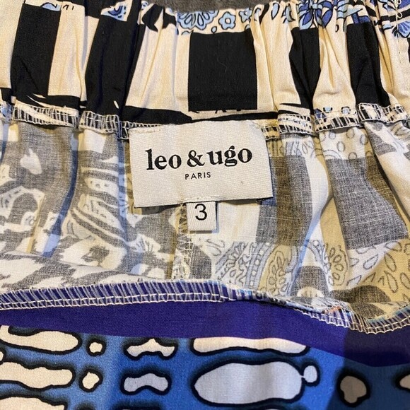 Leo & Ugo Blue Baltic Casual Relaxed Crop Pants Size 3 Medium - Picture 8 of 9